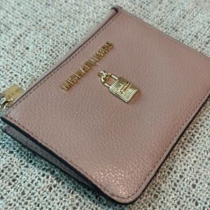 MICHAEL KORS SMALL TOP ZIP COIN POUCH WITH CARDS SLOTS